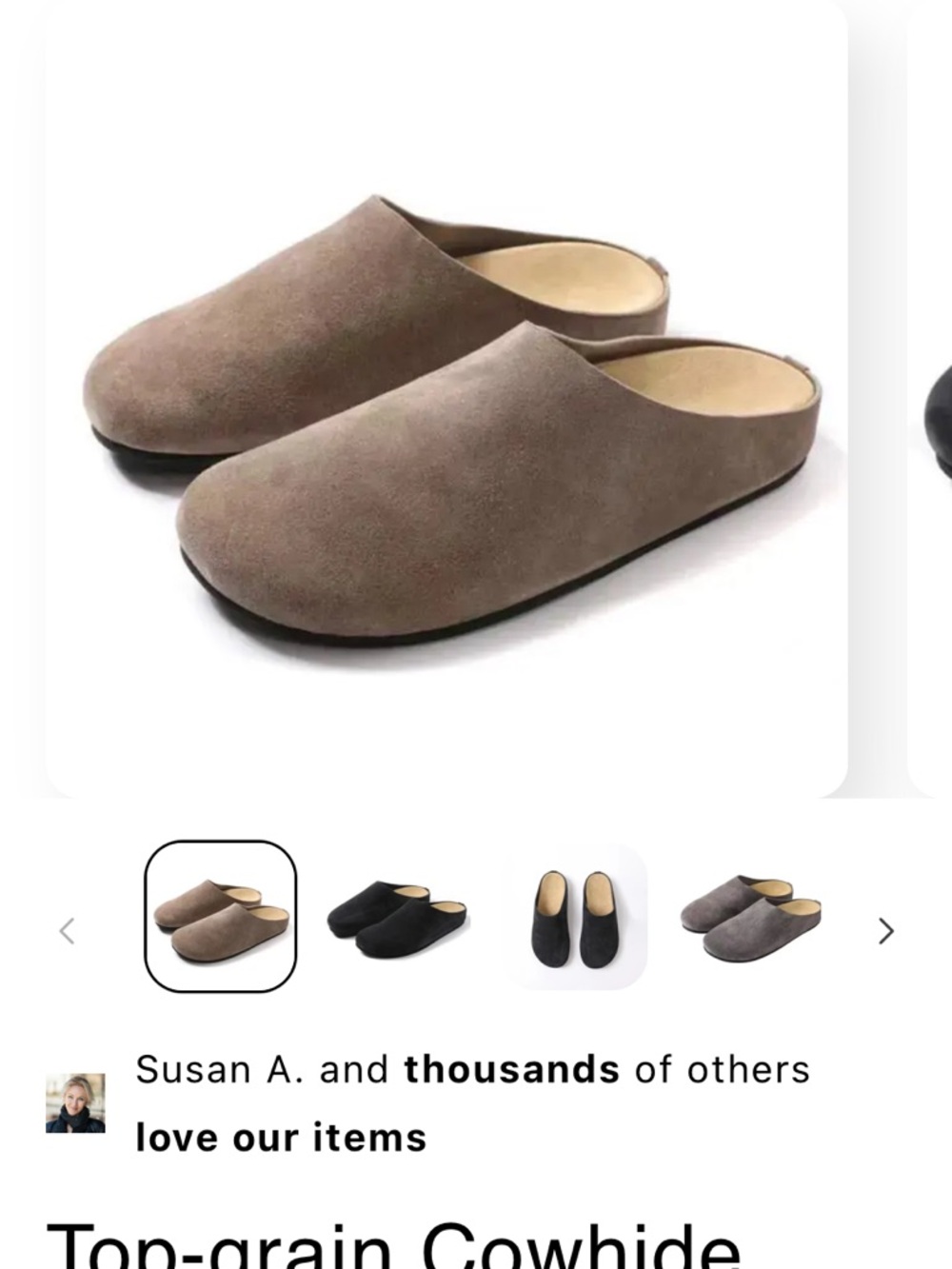 Women’s Suede Slip-On Mules in Taupe